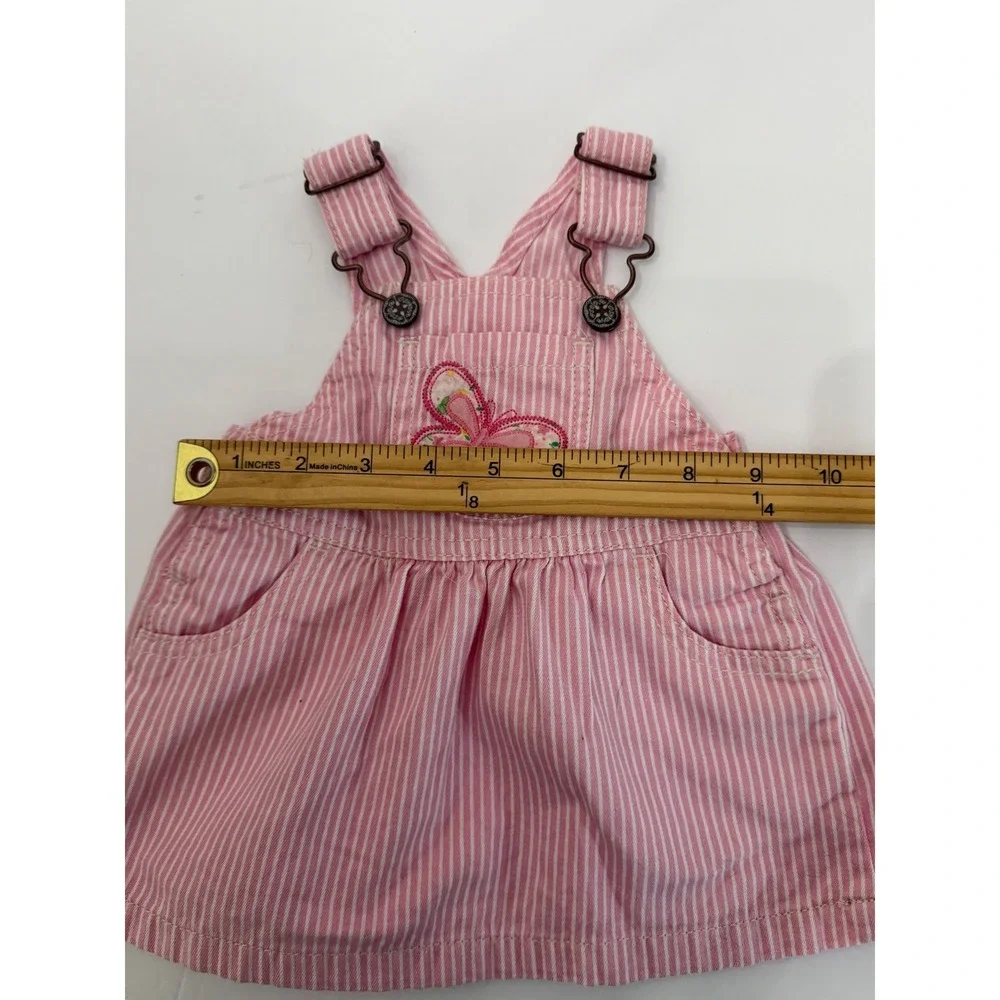 OshKosh Bgosh Pink Hickory Stripe Butterfly Jumper Dress 3 Months 992-0241